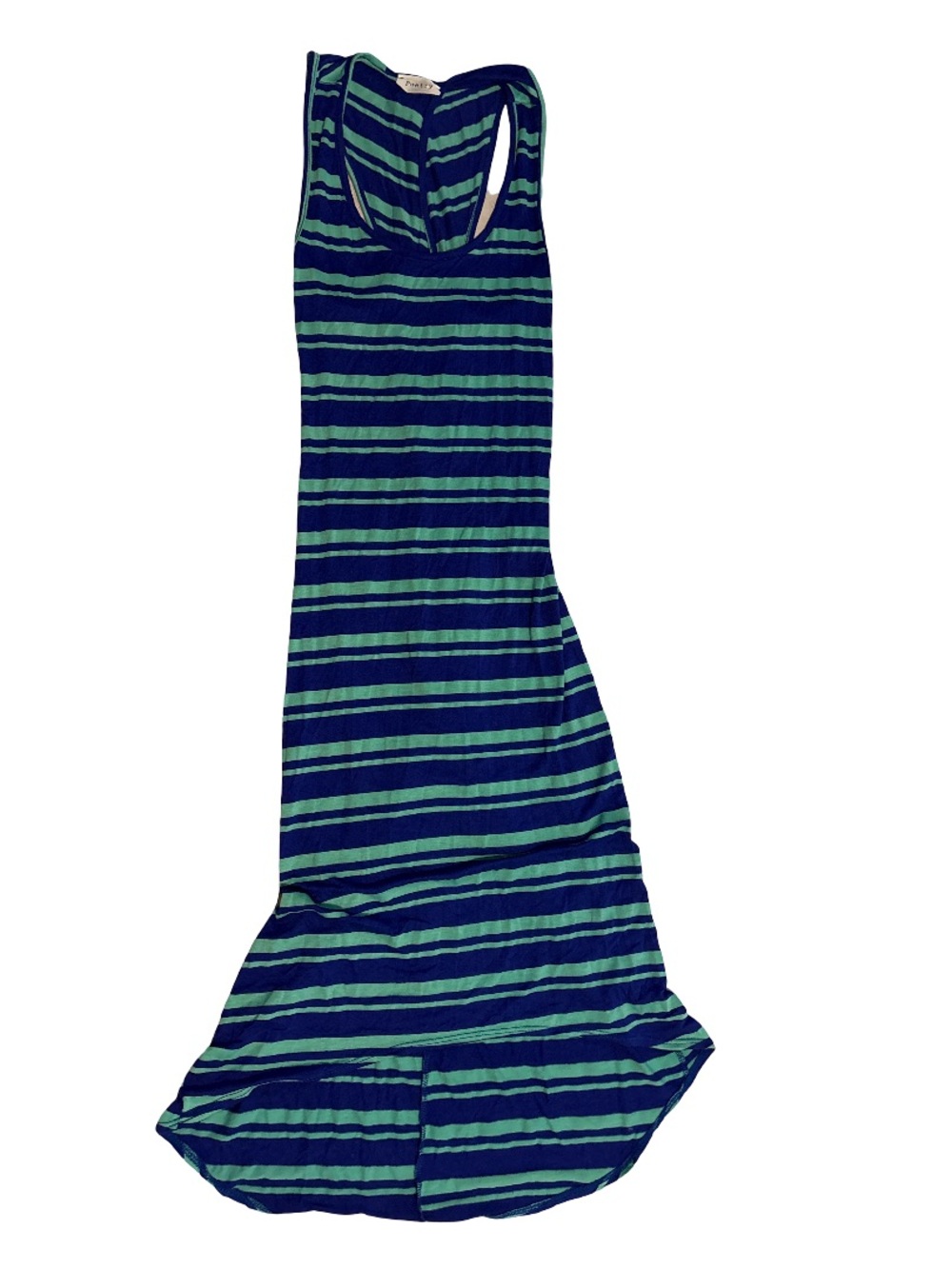Poetry Striped Maxi Dress in Navy and Teal